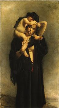 萊昂 博納特 An Egyptian Peasant Woman and Her Child